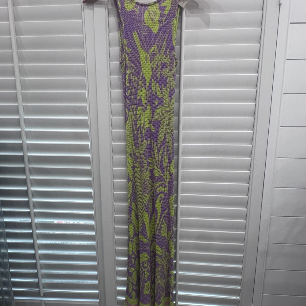 FARM Rio Purple and Green Maxi Dress